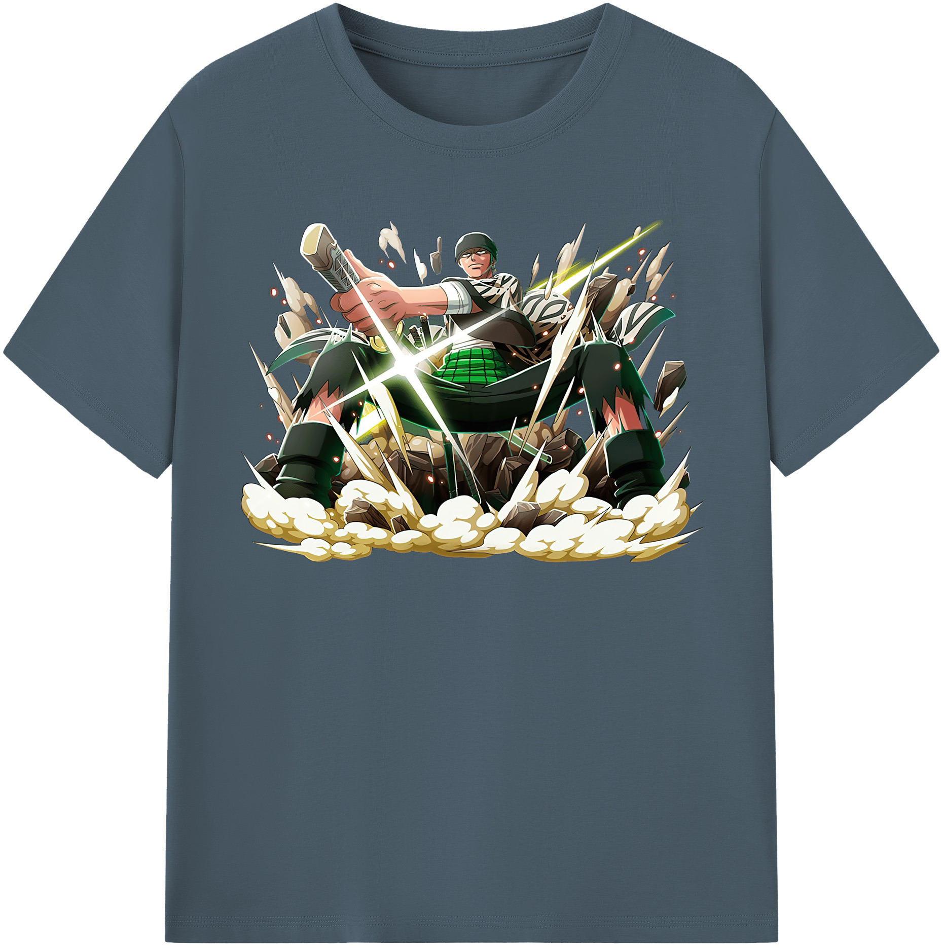 ワンピース ロロノア・ゾロ ONE PIECE Roronoa Zoro 綿100％半袖Tシャツ（フロントプリント）